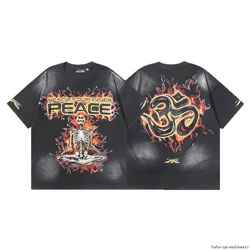 Hellstar Flame Skull Street Style Black T-Shirt