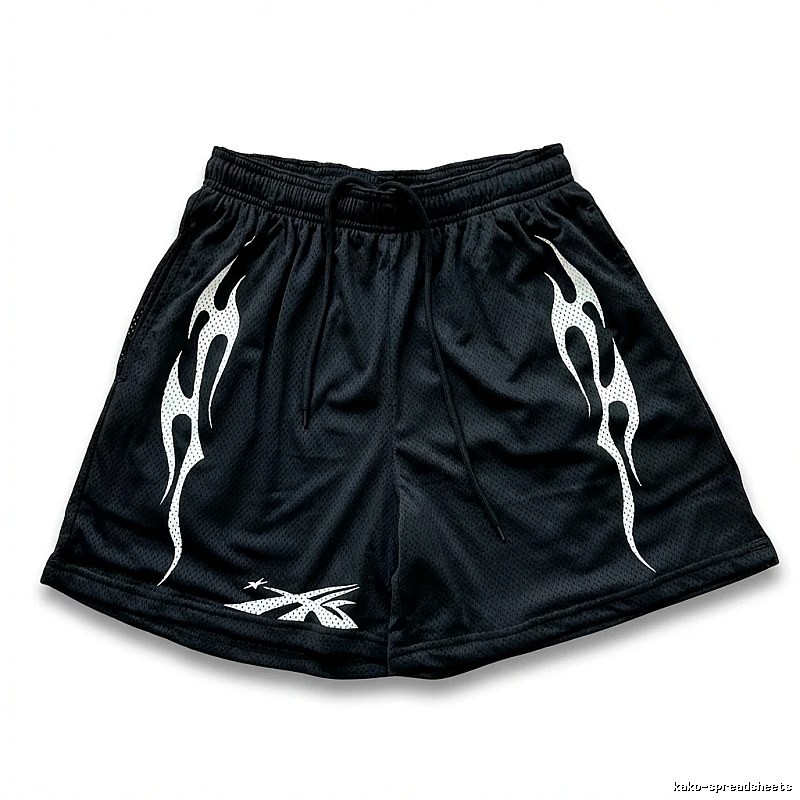 Hellstar Flame Wind Black Shorts