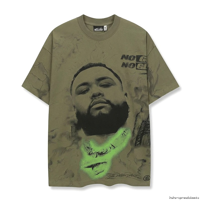 Hellstar Retro Style Olive Green T-shirt
