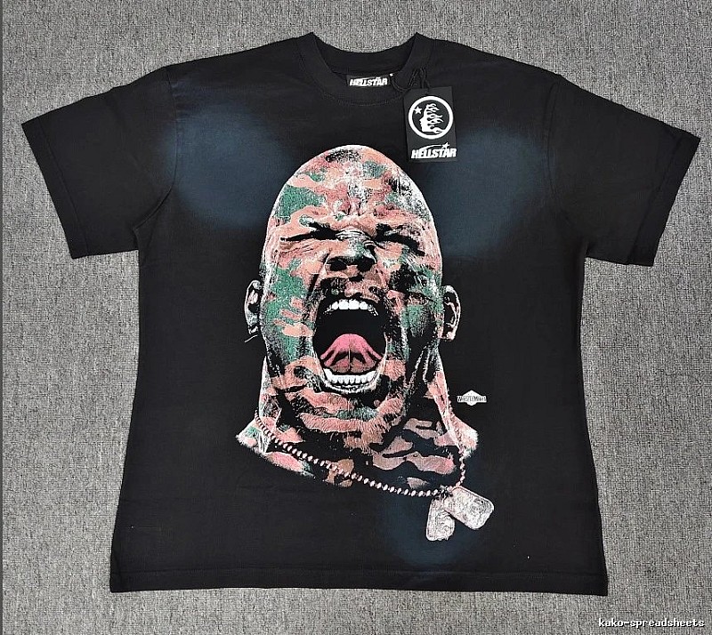 Hellstar Tyson Printed Street Style Black T-Shirt