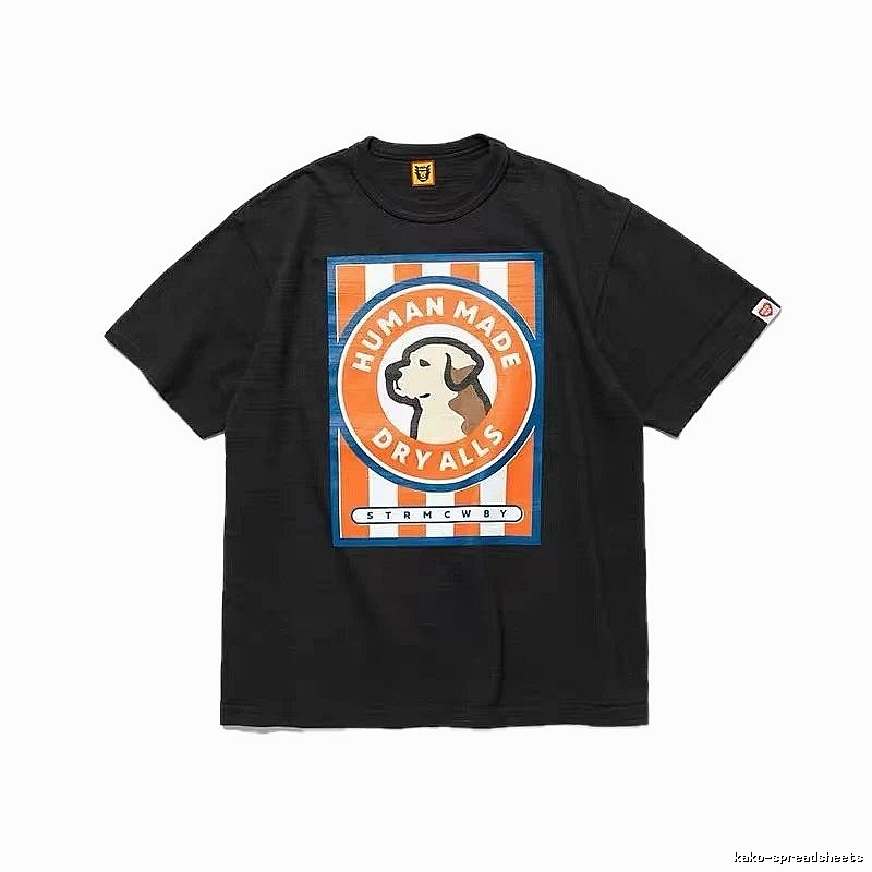 HUMAN MADE DRYALLS Vintage Style Black T-shirt