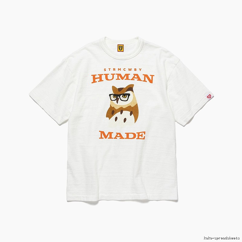 HUMAN MADE Owl Print Vintage White T-Shirt