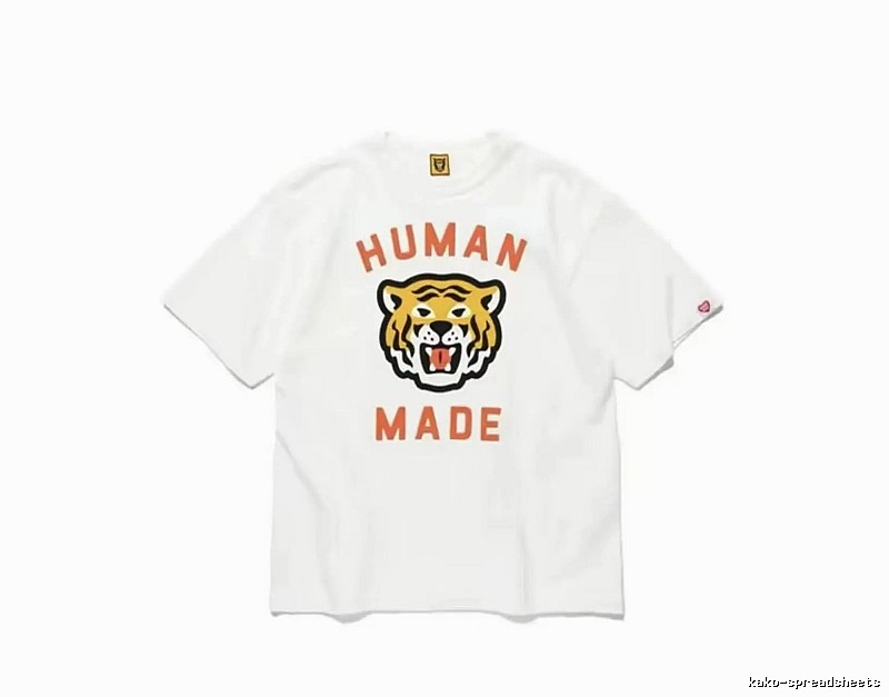 HUMAN MADE Tiger Head Vintage Japanese Style White Short-sleeve T-shirt
