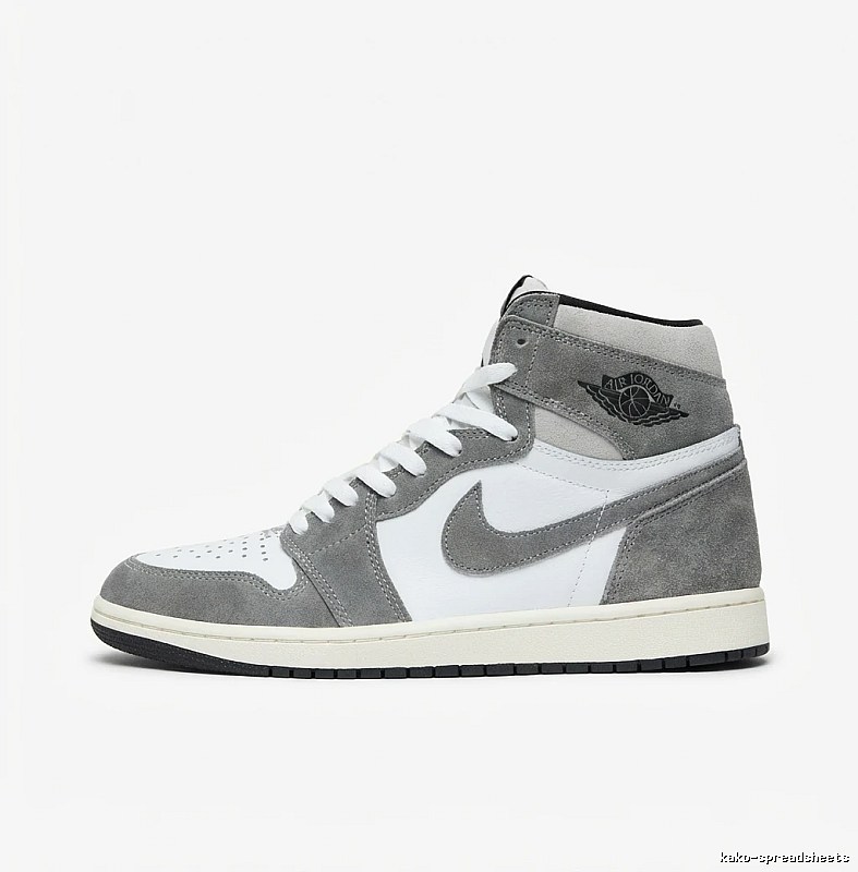 Jordan AJ1 High Top Grey, White and Silver Shoes