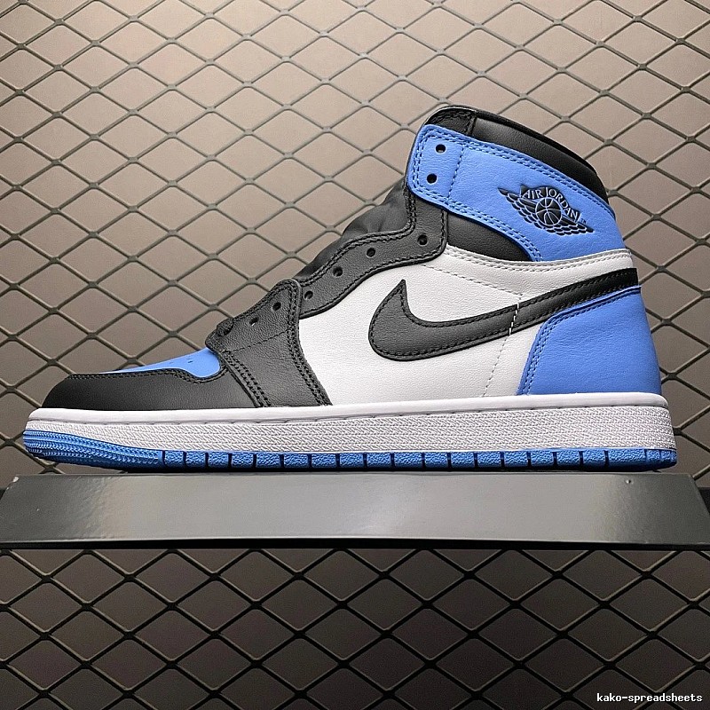 Jordan Basketball High-Tops in Black and Blue with Molded Eyelet Wings