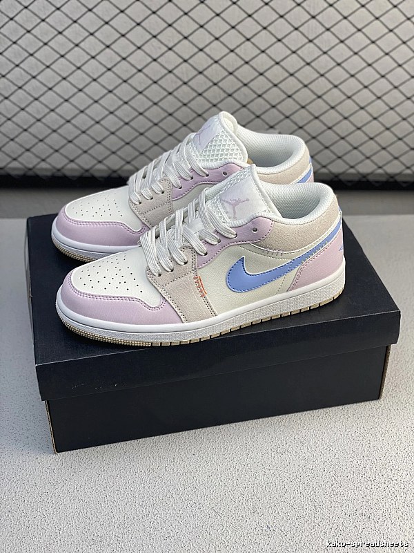 Jordan Low-Top Sneakers, White and Pastel and Clean Low Profile