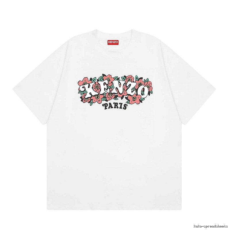 KENZO Floral Collection Street Style White Short-sleeve T-shirt