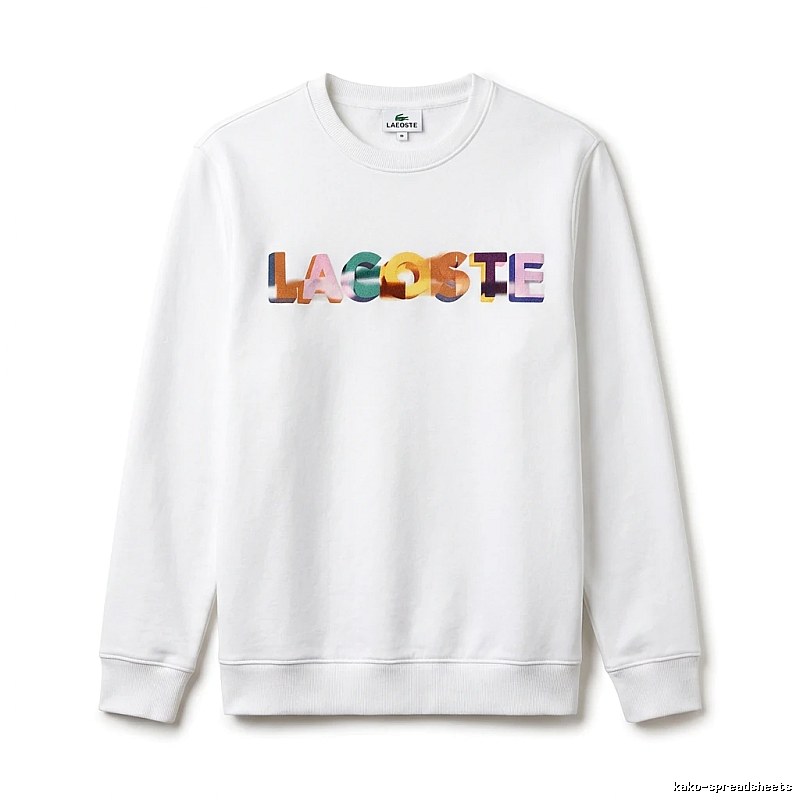 Lacoste Colorful Letter Style White Sweatshirt