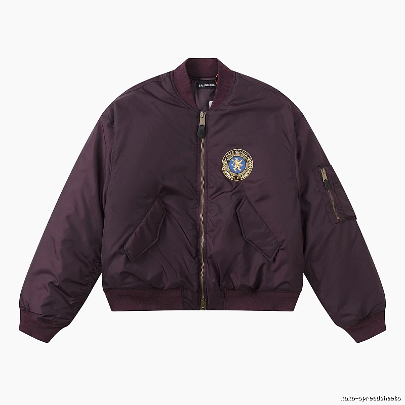 Layering Burgundy C.P. Badge Bomber Jacket