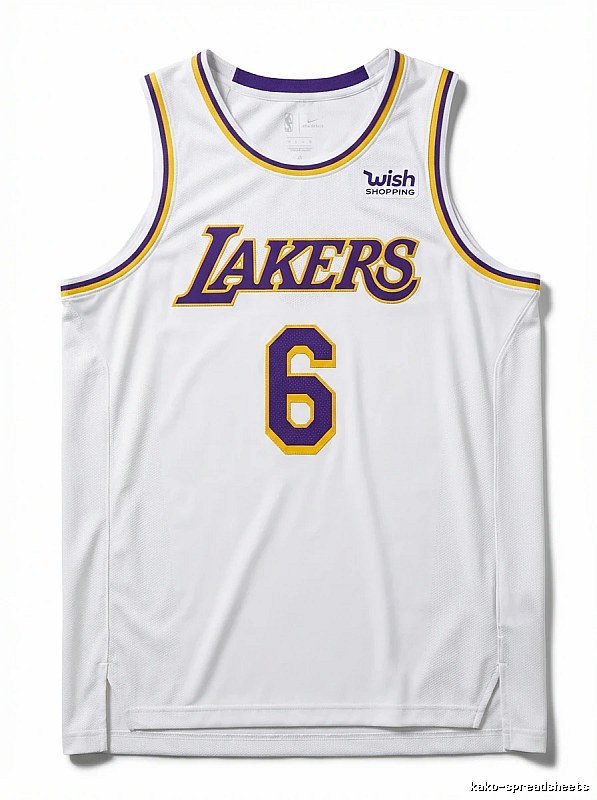 LBJ Lakers No. 6 white jersey
