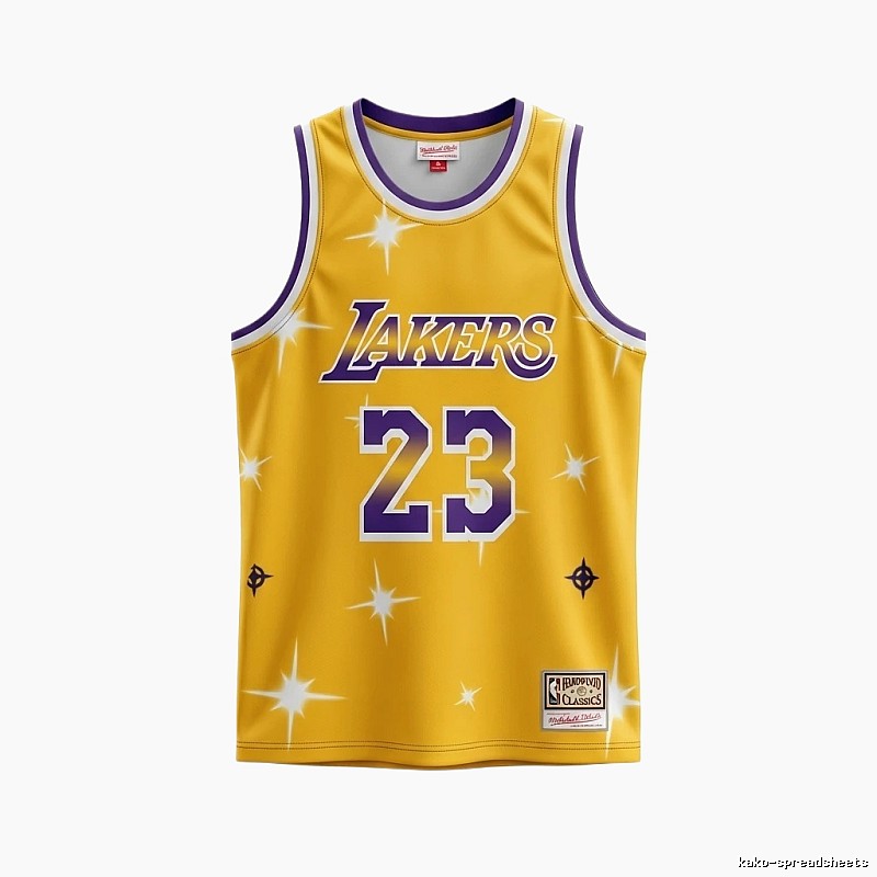 LBJ Lakers retro - style yellow jersey
