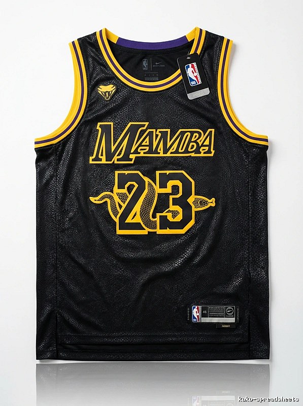 LBJ Mamba series black and yellow basketball jersey