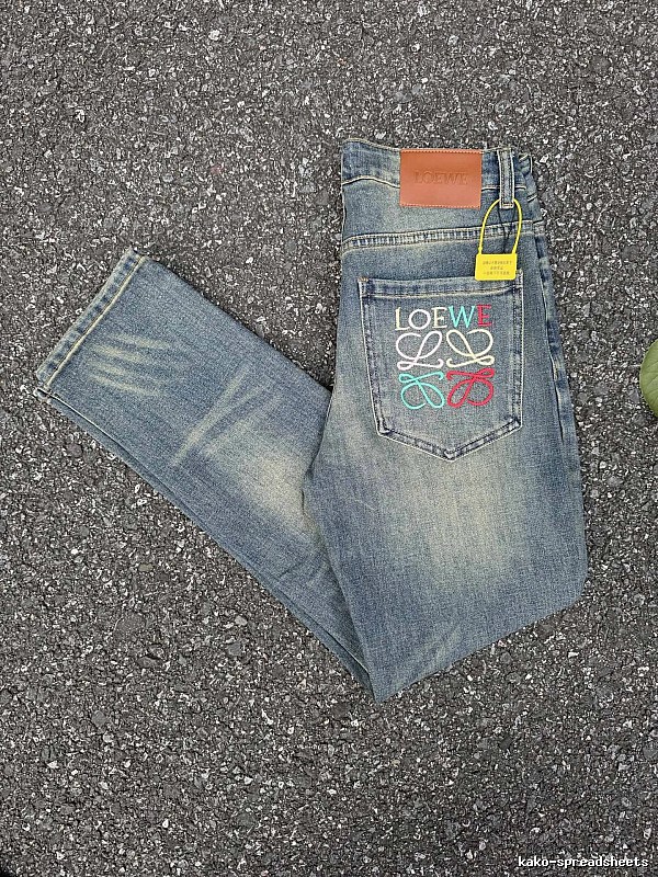 LOEWE Multicolor Emblem And Vintage-Inspired Fading Logo Pocket Jeans for casual