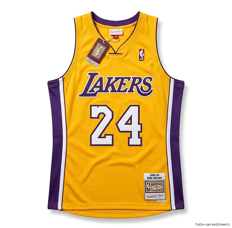 Los Angeles Lakers No. 24 yellow jersey