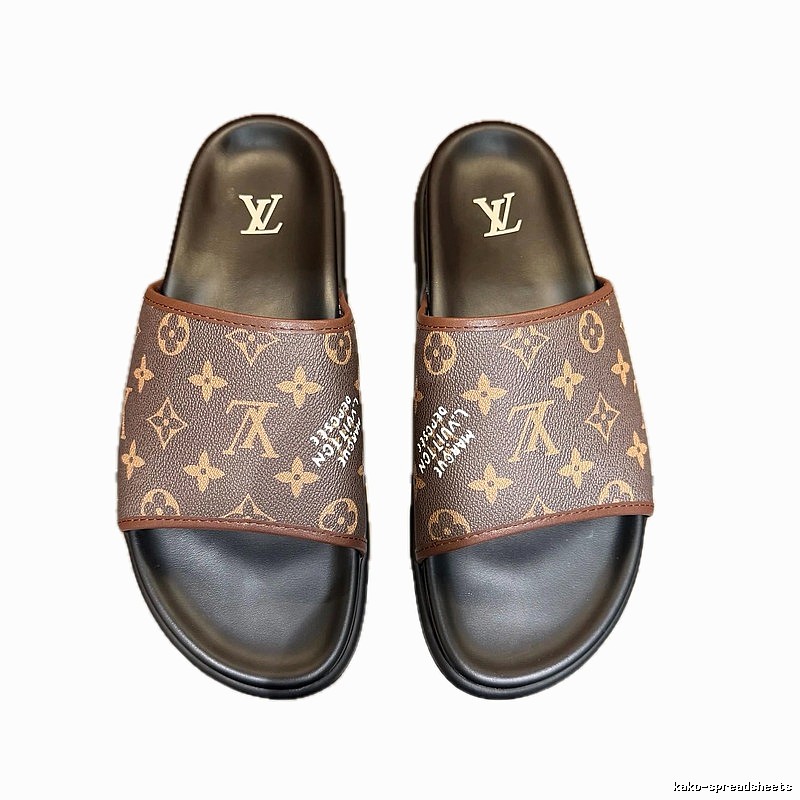 Louis Vuitton Classic Monogram Vintage-style Brown Slide Sandals