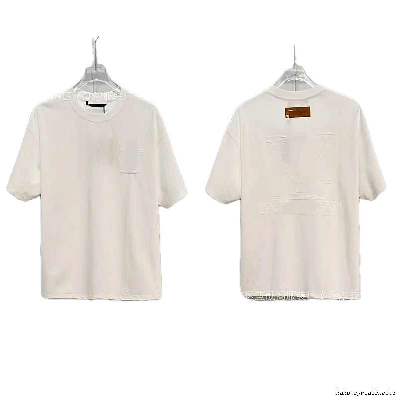 Louis Vuitton Embossed Minimalist Style White Short-sleeve T-shirt