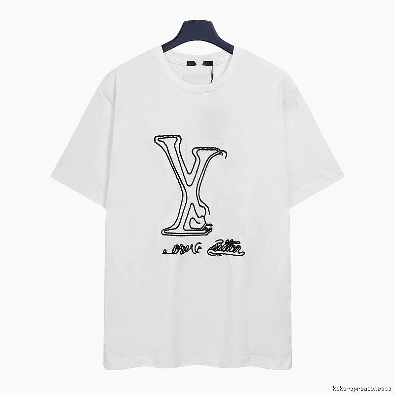 Louis Vuitton Embroidered Trendy Style White Short-sleeve T-shirt