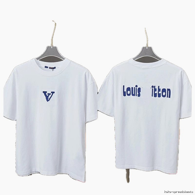 Louis Vuitton Embroidered Trendy Style White Short-sleeve T-shirt