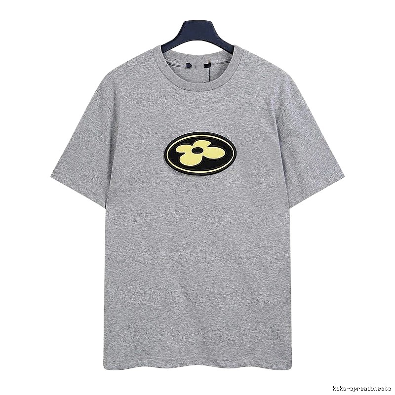 Louis Vuitton Floral Trend Style Grey Short-sleeve T-shirt