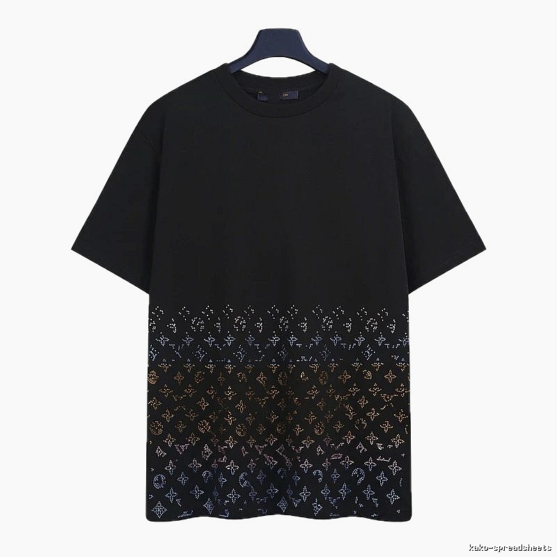 Louis Vuitton Gradient Monogram Street-style Black T-Shirt