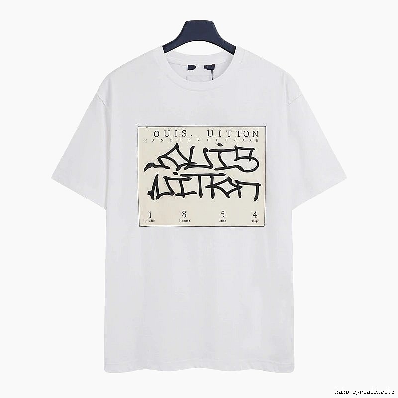 Louis Vuitton Graffiti Street Style White Short-sleeve T-shirt
