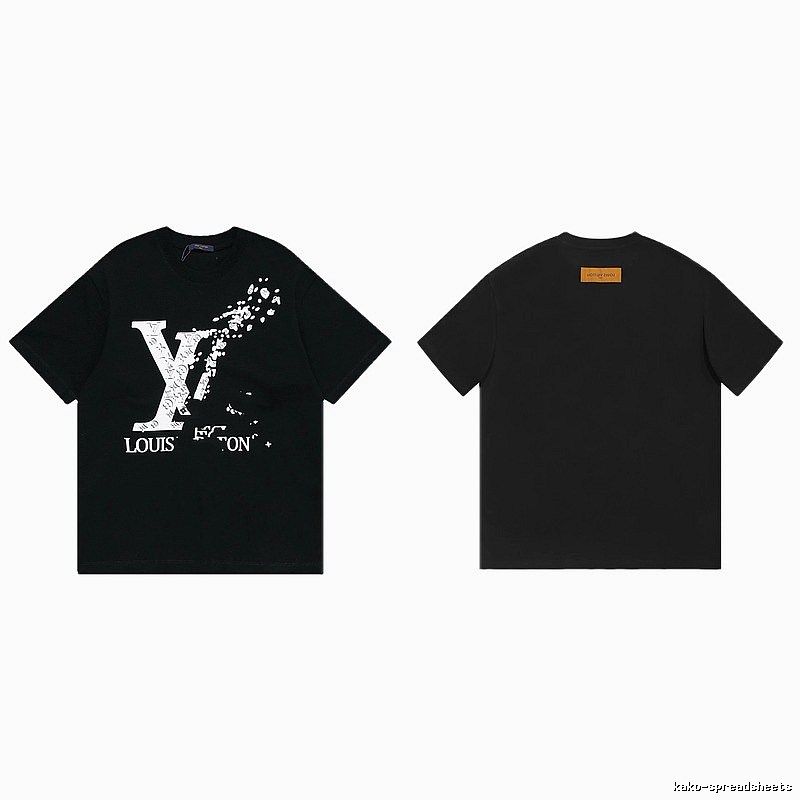 Louis Vuitton LV Printed Streetwear Style Black T-Shirt