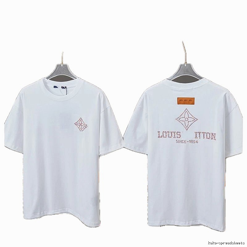 Louis Vuitton Monogram Embroidered Casual White T-Shirt