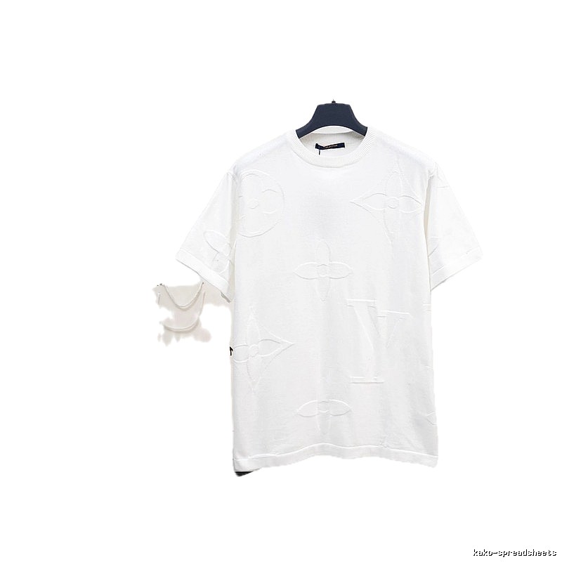 Louis Vuitton Monogram Jacquard Casual White Knitted T-Shirt