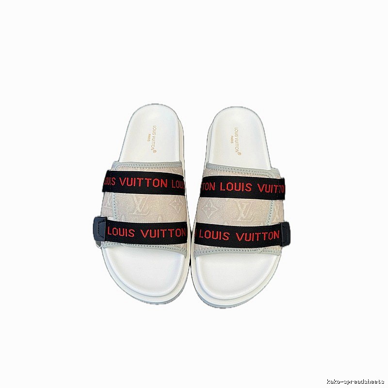 Louis Vuitton Monogram Trendy Casual Off-White Slide Sandals