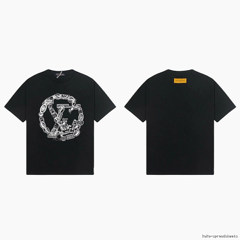Louis Vuitton Printed Trendy Style Black Short-sleeve T-shirt