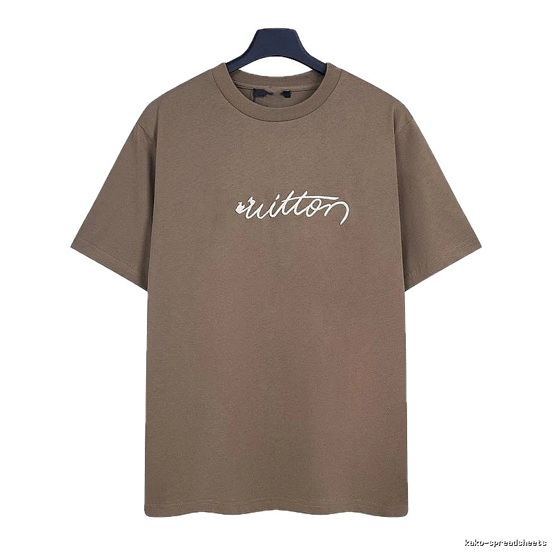 Louis Vuitton Signature Minimalist Khaki Short-sleeve T-Shirt