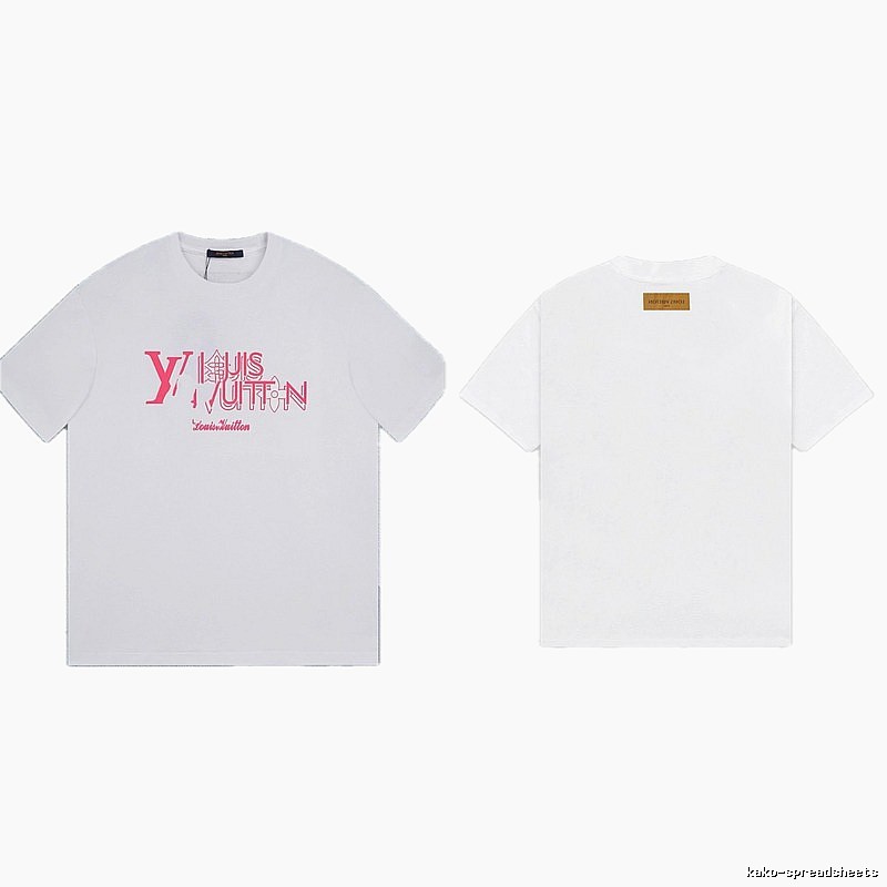 Louis Vuitton Trendy Misaligned Print White T-shirt