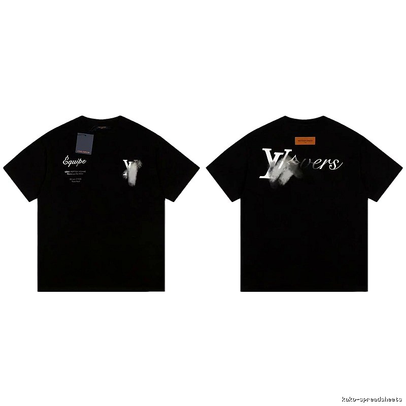 Louis Vuitton Trendy Printed Black Short-sleeve T-shirt