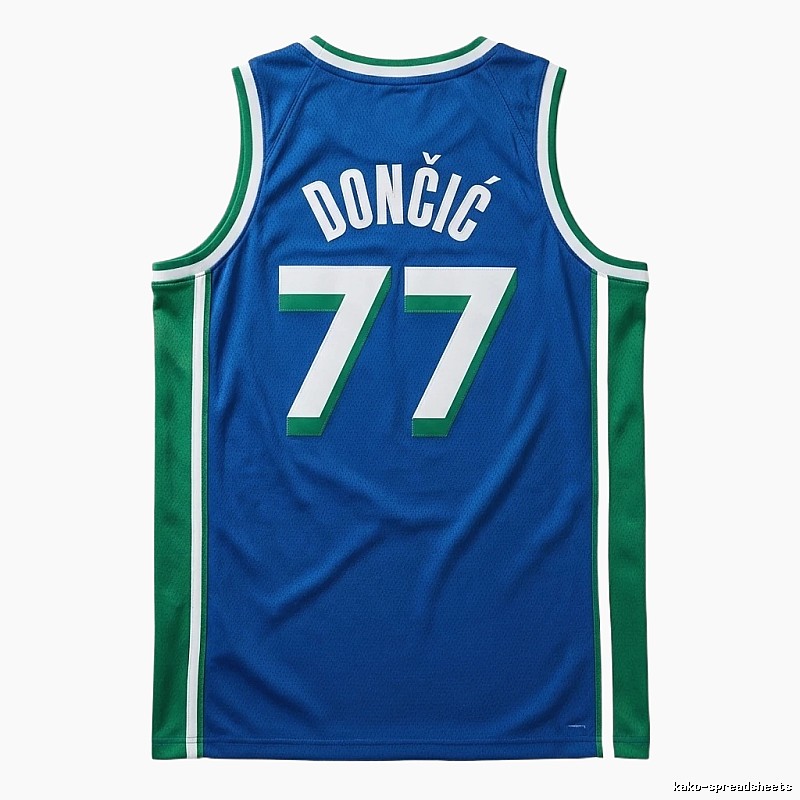 Luka Doncic's No. 77 blue-green basketball jersey