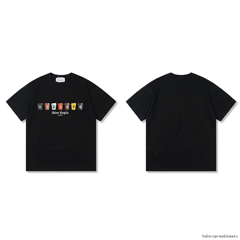 Maison Margiela digital print style black T-shirt
