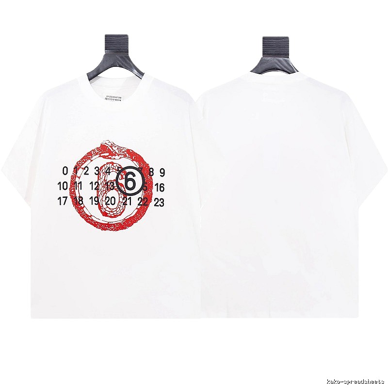 Maison Margiela No.6 Printed Street Style White T-shirt