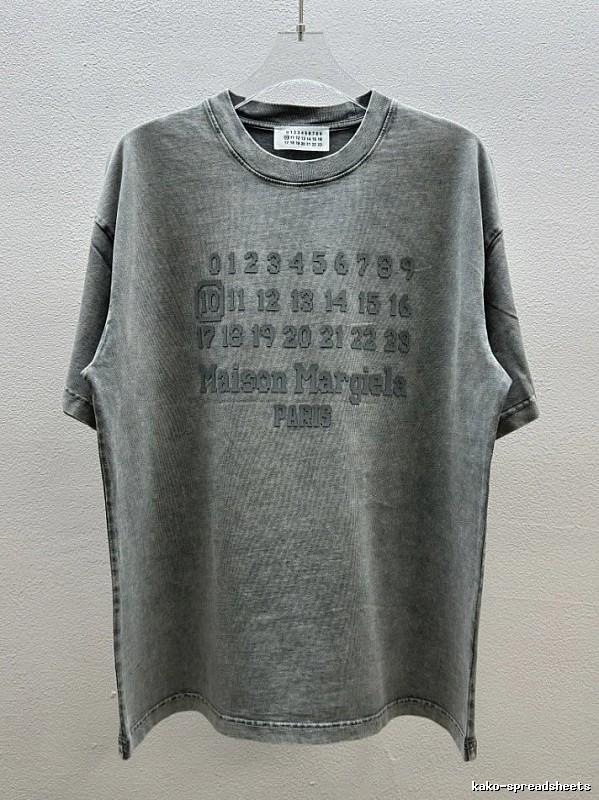 Maison Margiela Numbers Collection Vintage Washed Grey Short Sleeve T-Shirt