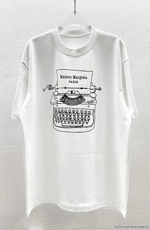 Maison Margiela Vintage Typewriter Style White T-Shirt