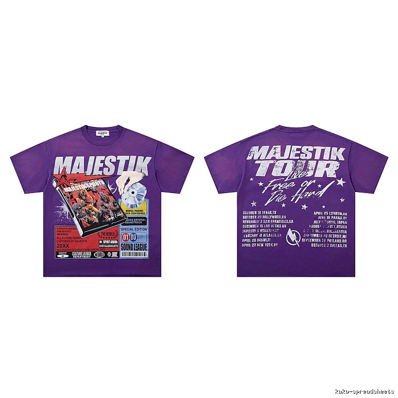 MAJESTIK Tour Vintage Style Purple Short Sleeve T-shirt