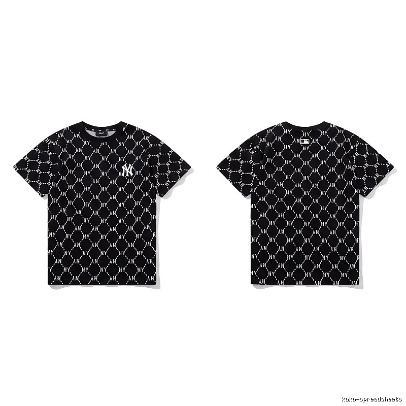 MLB full - print style black T - shirt