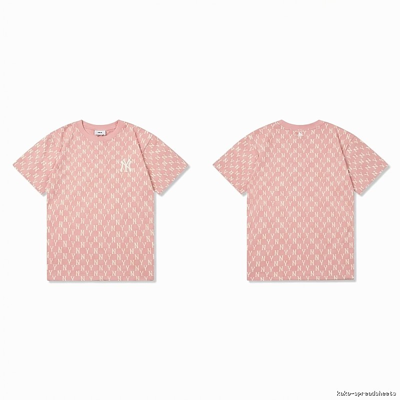 MLB full - print style pink T - shirt