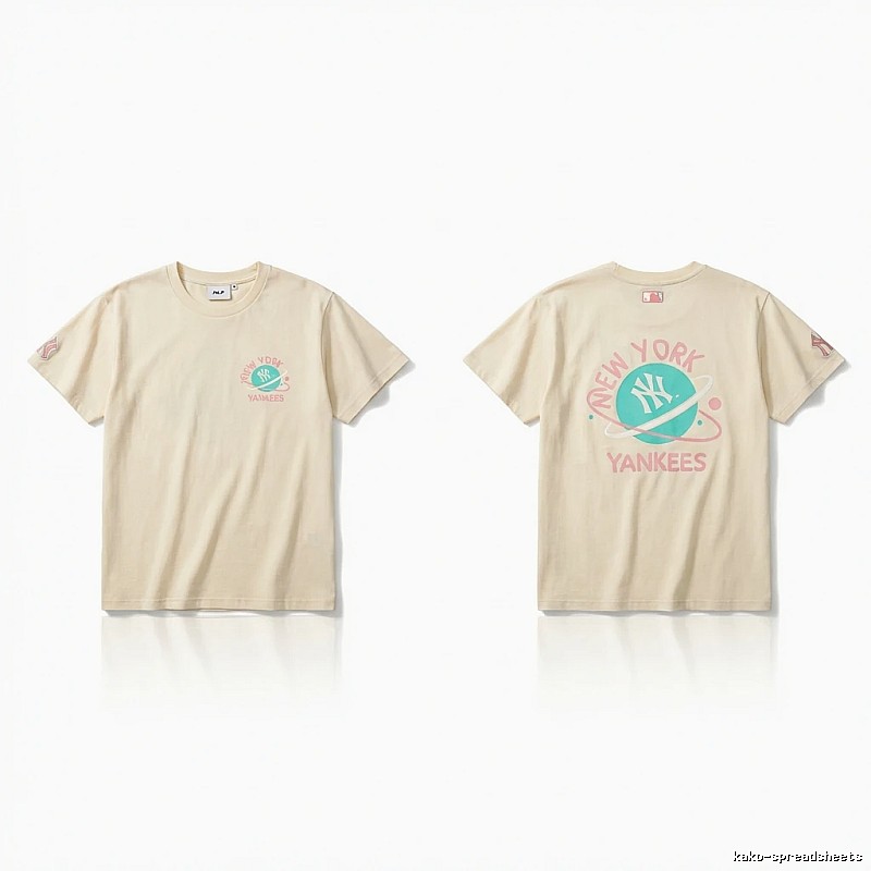 MLB New York Yankees trendy brand beige T-shirt