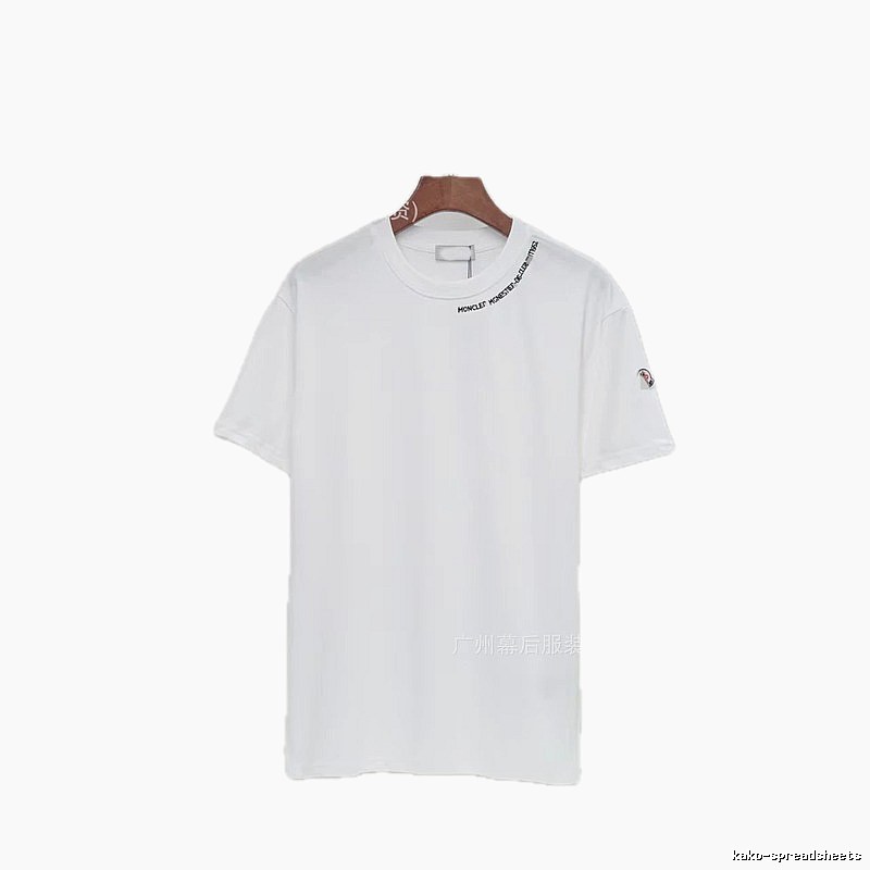 Moncler Embroidered Casual Style White Short-sleeve T-shirt
