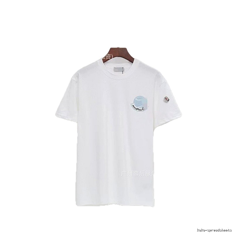 Moncler Embroidered Casual-style White T-Shirt