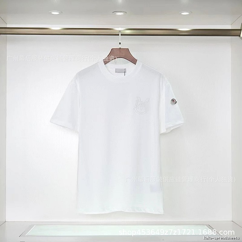 Moncler Embroidered Collection Casual-style White T-Shirt