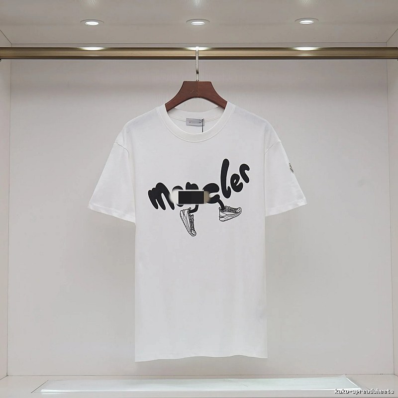 Moncler Graffiti Collection Casual Style White T-Shirt