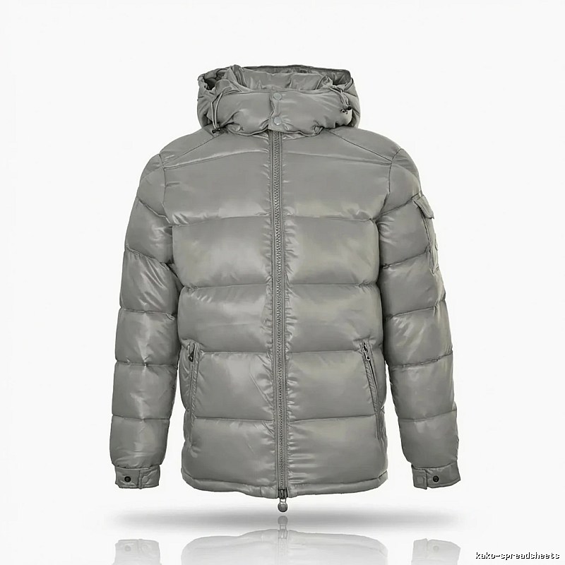 Moncler hooded fashionable grey down jacket