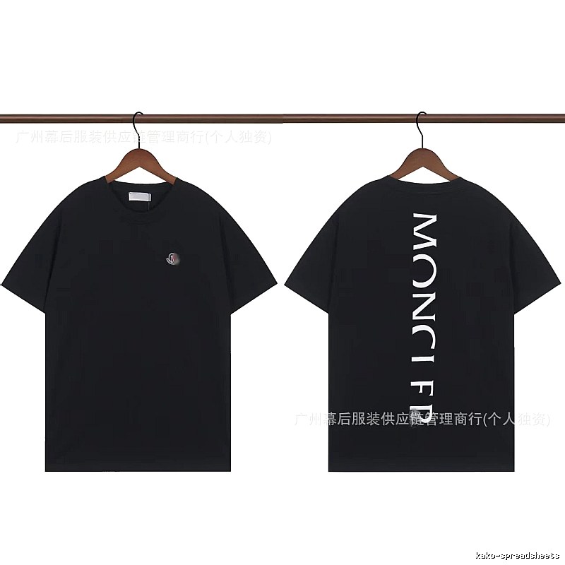 Moncler Letter Print Casual Style Black T-Shirt