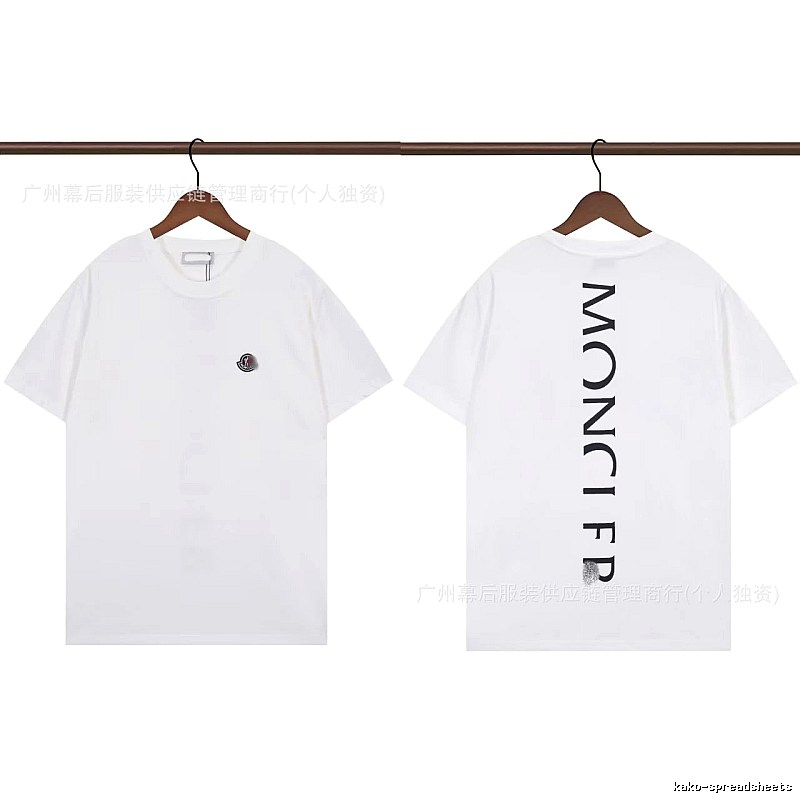 Moncler Letter Print Trendy Style White T-Shirt