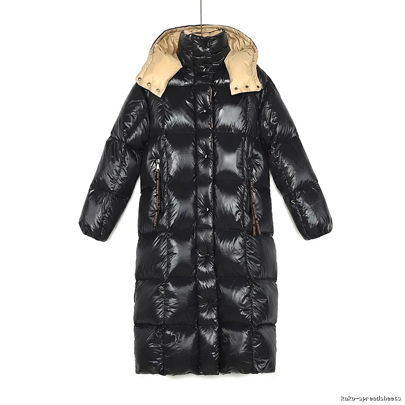 Moncler long black down jacket